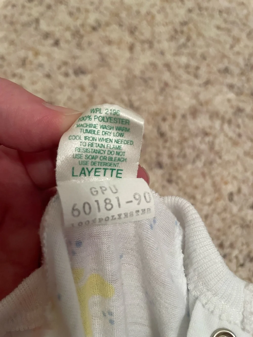 Vintage Healthtex Layette White Sleep Gown with Pastel Animal Prints